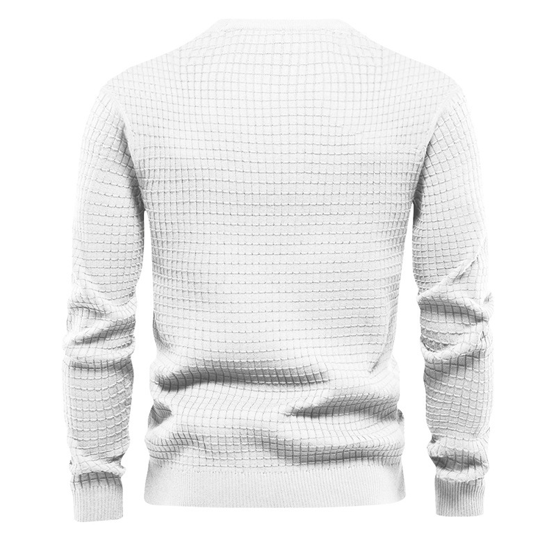 Men's Waffle Long Sleeve Casual Knitted Tops For Men