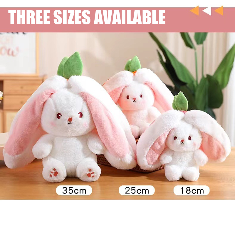 Strawberry Rabbit Carrot Rabbit Plush Toy Cute Transformable Rabbit