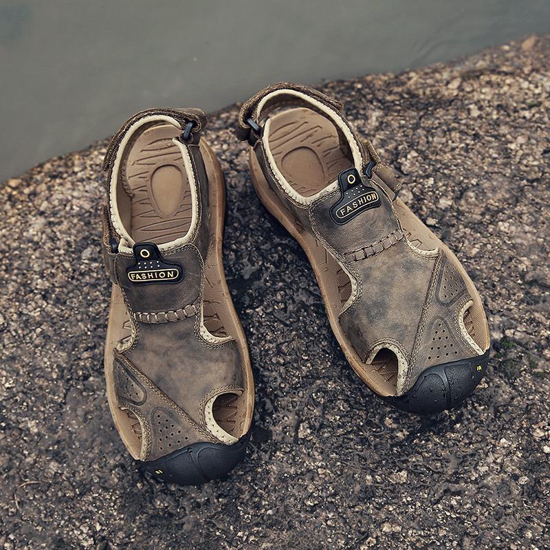 Men's Summer Breathable Leather Casual Outdoor Beach Sandals