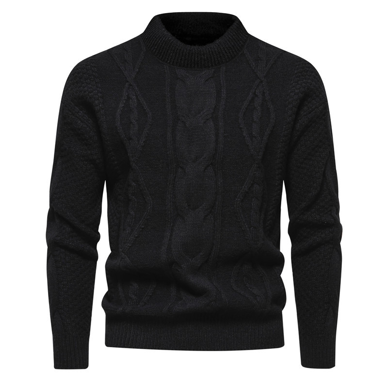 Men's Turtleneck High Neck Sweater Long Sleeve Knitted Pullovers Warm Sweatshirt