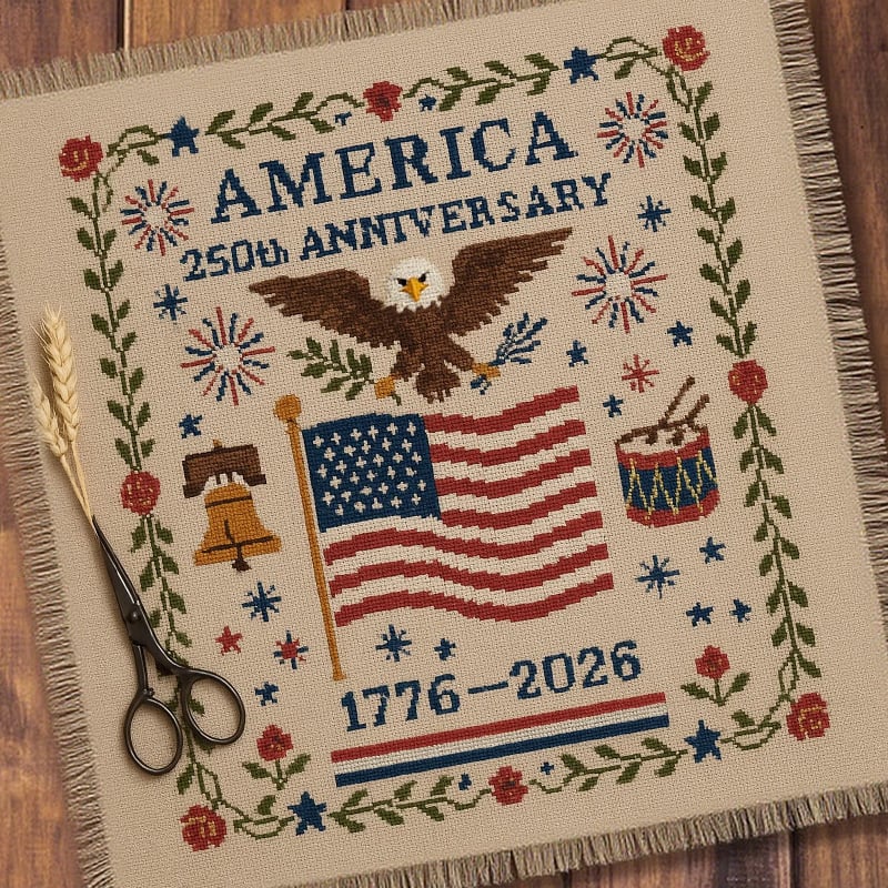 🦅US 250th Anniversary Cross Stitch Kits ✨250th Anniversary of American Independence