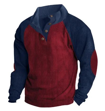 Men's Outdoor Raglan Sleeves Casual Stand Collar Sweatshirt