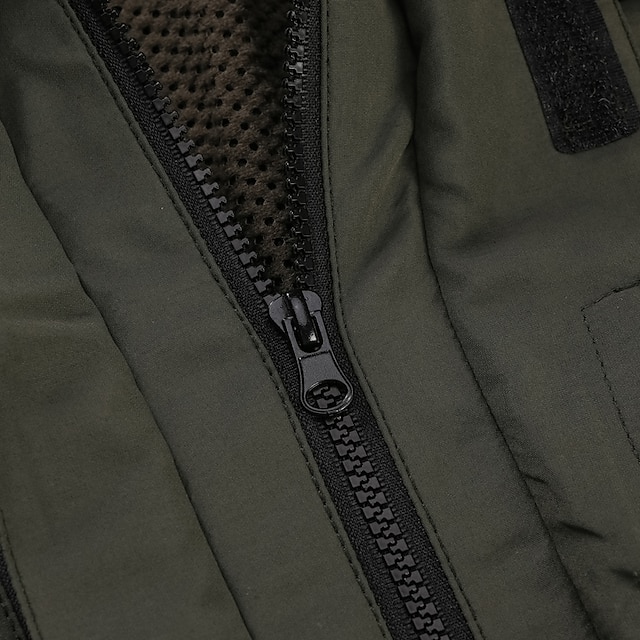 Men's Waterproof Rain Jacket Military Cargo Jacket Tactical Jacket Casual Hooded Cargo Sports Coat Windbreaker Outdoor Warm Windproof Winter Coat Jacket Top Hunting Fishing Army Green Softshell Jacket