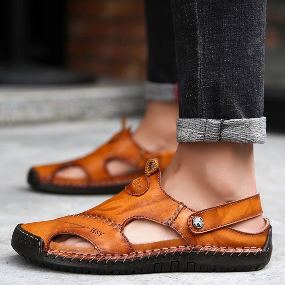 🔥HOT SALE🎁--60% OFF 🎉 Men's Casual Breathable Handmade Leather Sandals