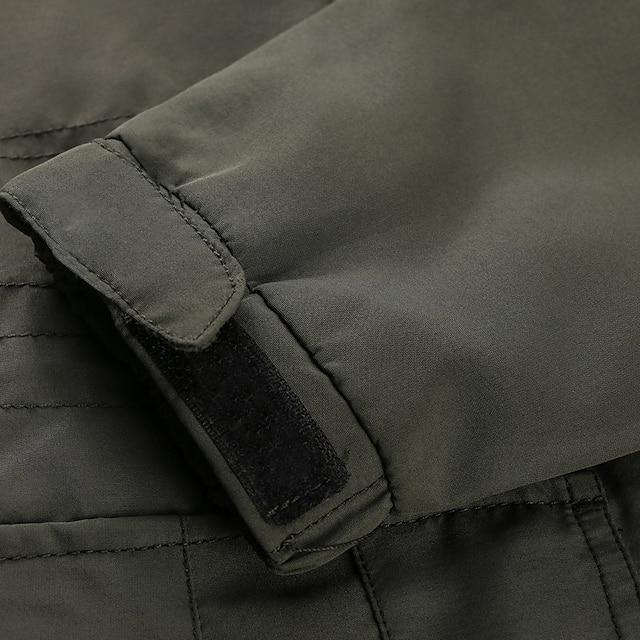 Men's Waterproof Rain Jacket Military Cargo Jacket Tactical Jacket Casual Hooded Cargo Sports Coat Windbreaker Outdoor Warm Windproof Winter Coat Jacket Top Hunting Fishing Army Green Softshell Jacket