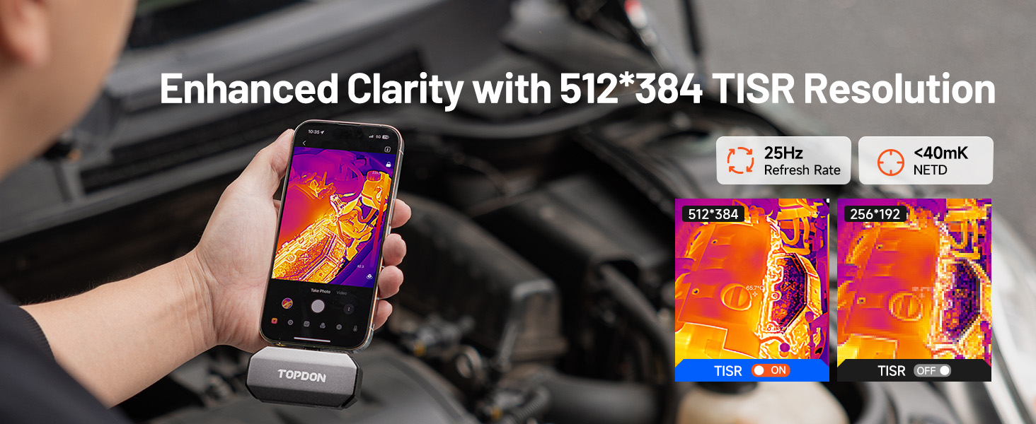 Detailed & Clear Thermal Image 512*384 TISR Resolution