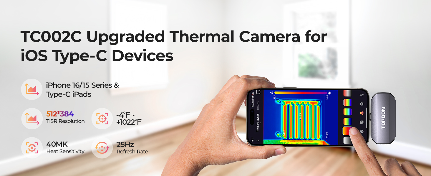 TC002C Upgraded Thermal Camera for iOS Type-C Devices
