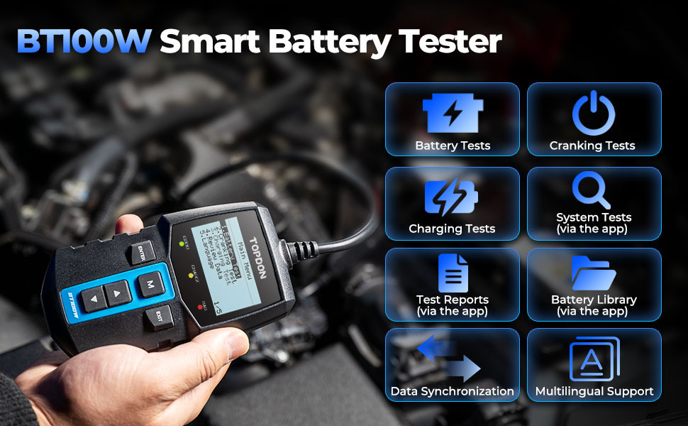  BT100W Smart 2 in 1 Battery Tester 