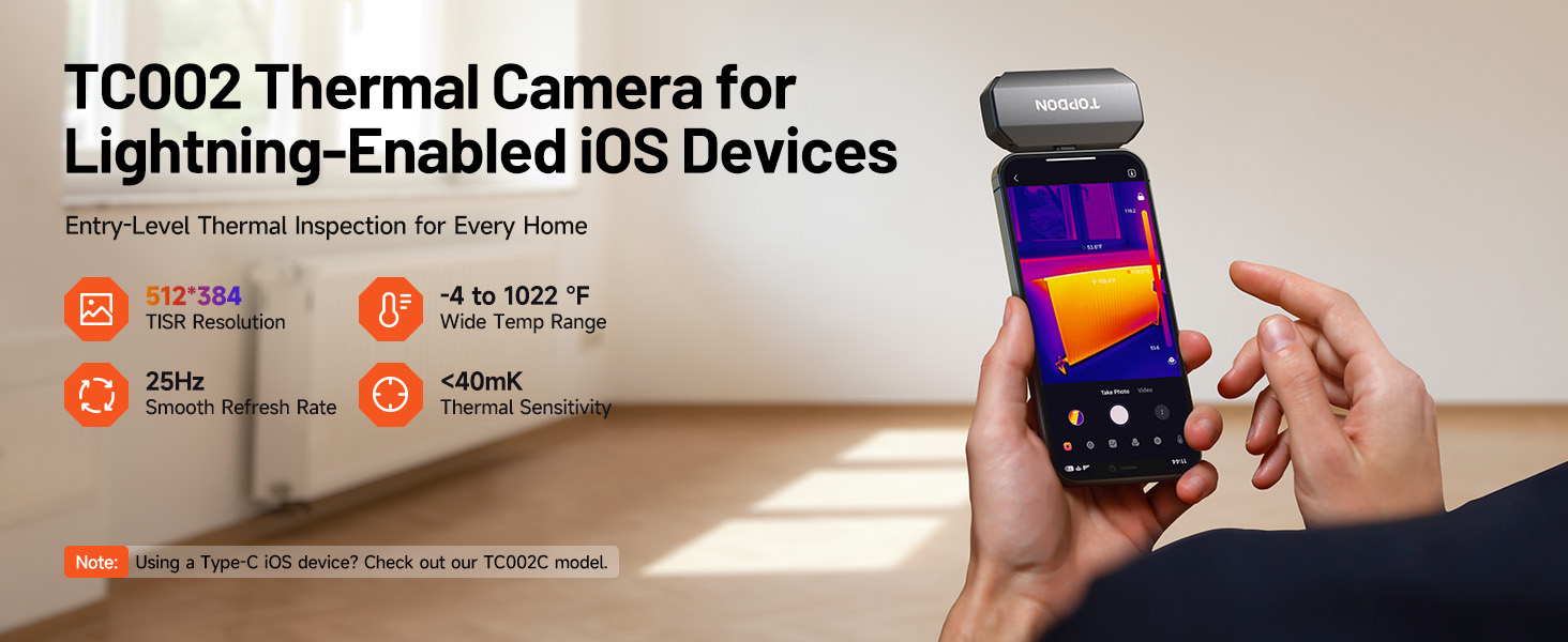 TOPDON TC002 Thermal camera for ios devices