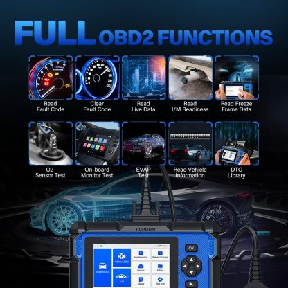 TOPDON ArtiDiag600S OBD2 Code Reader, Car Diagnostic Tool For 4 Systems Engine/ABS/Airbag/AT, 8 Reset Functions on Oil/Brake/SAS/BMS/ABS/DPF/TPMS/Throttle, Full OBD2 Functions, Lifetime Free Update