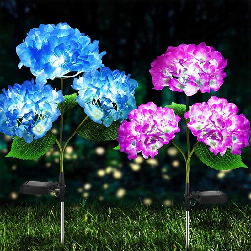 💐Summer Hot Sale 49% OFF--Solar Hydrangea Flower Light With 3 Head