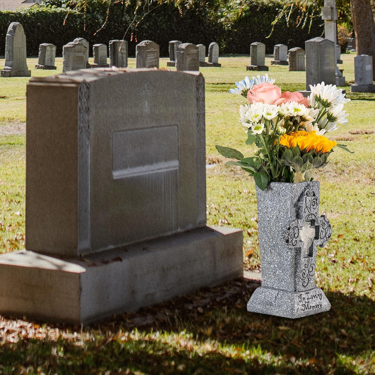 🔥ON SALE 59% OFF🔥Solar Cemetery Grave Vase with LED