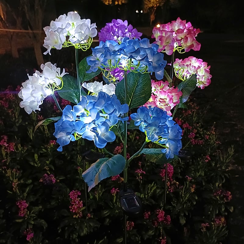 💐Summer Hot Sale 49% OFF--Solar Hydrangea Flower Light With 3 Head