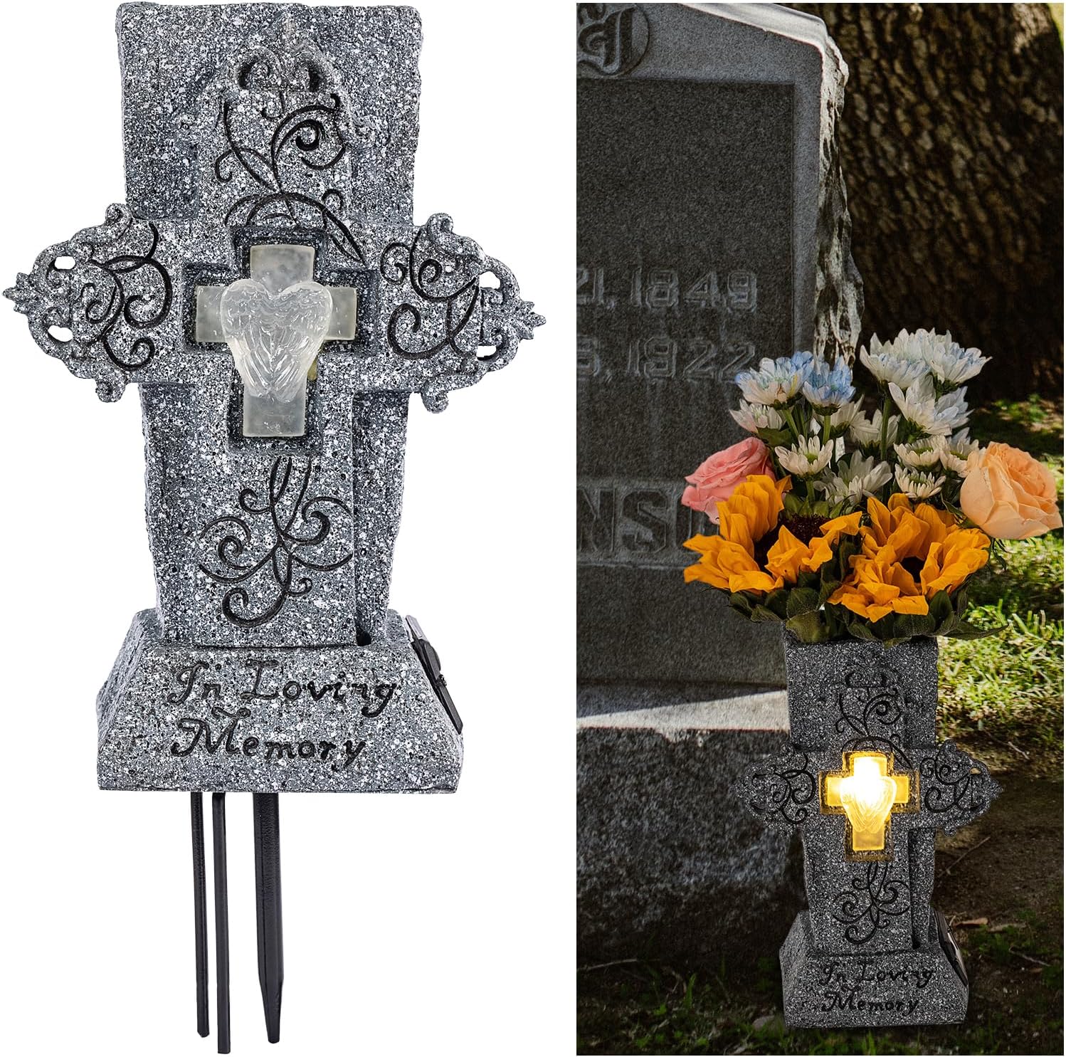 🔥ON SALE 59% OFF🔥Solar Cemetery Grave Vase with LED