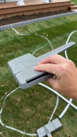 Animated demonstration showing garden edging connection detail
