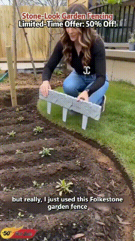 Animated demonstration of installing faux stone garden edging