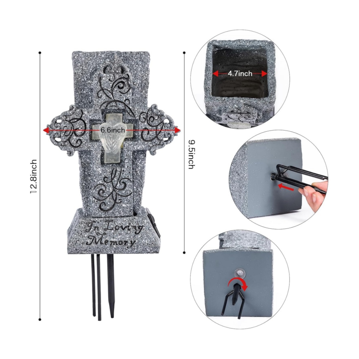 🔥ON SALE 59% OFF🔥Solar Cemetery Grave Vase with LED