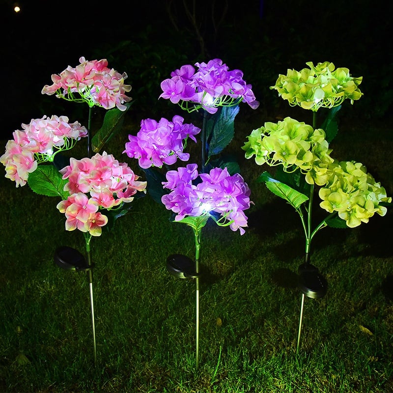💐Summer Hot Sale 49% OFF--Solar Hydrangea Flower Light With 3 Head