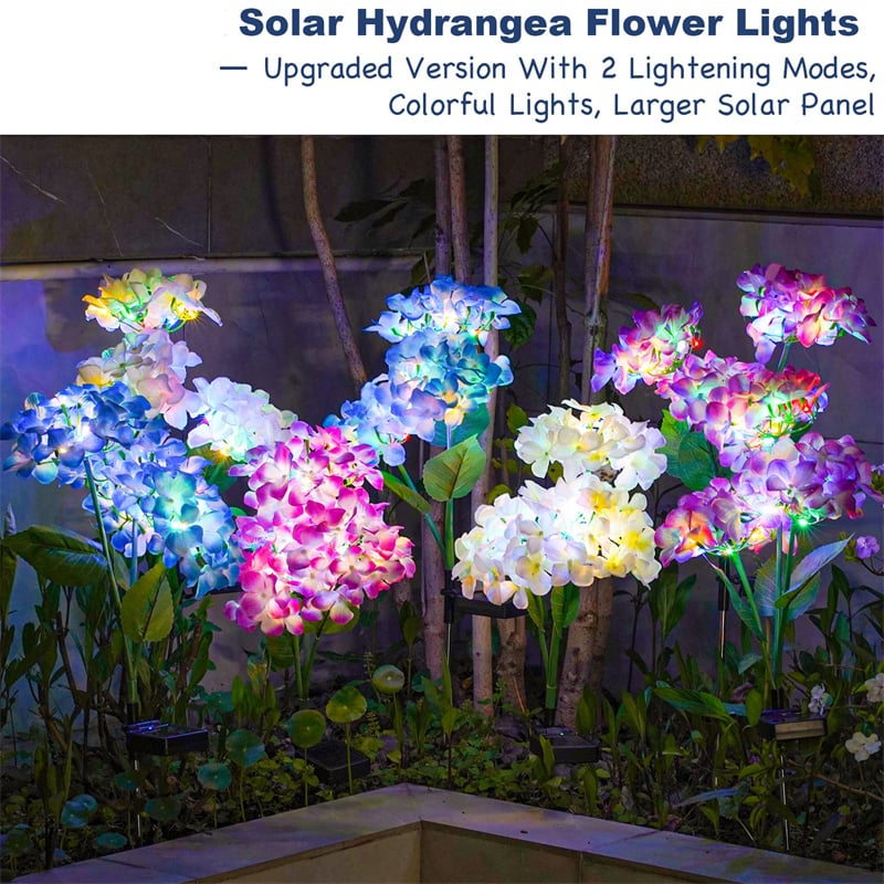 💐Summer Hot Sale 49% OFF--Solar Hydrangea Flower Light With 3 Head
