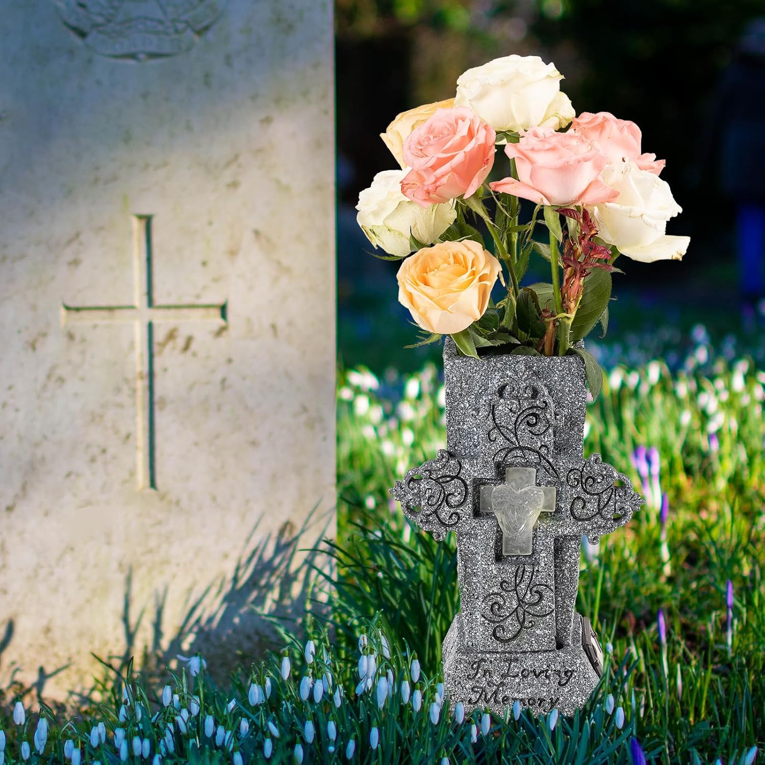 🔥ON SALE 59% OFF🔥Solar Cemetery Grave Vase with LED