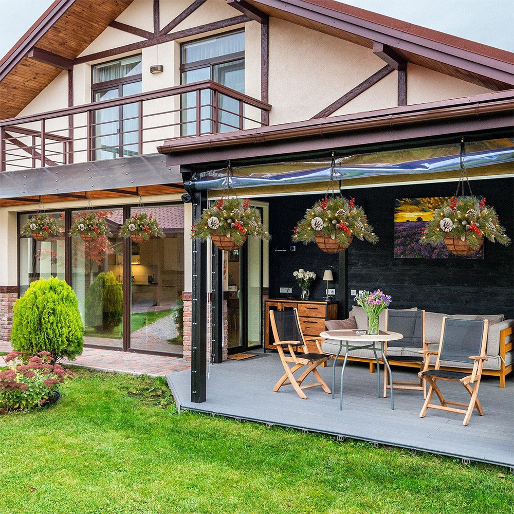 🎄Christmas Promotion 50% OFF🔥Pre-Lit Artificial Christmas Hanging Basket