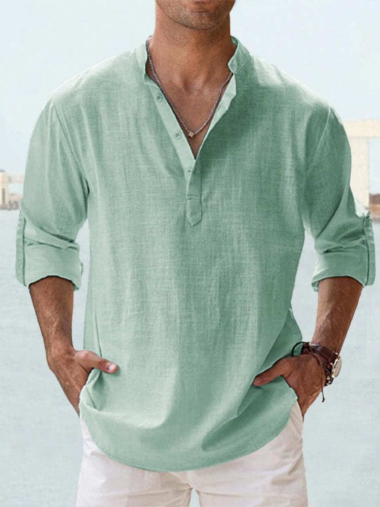 🔥 Recommended to buy 3 pieces 🔥Men's  Cotton Linen Casual Long Sleeve Shirt