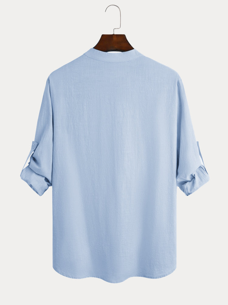 🔥 Recommended to buy 3 pieces 🔥Men's  Cotton Linen Casual Long Sleeve Shirt