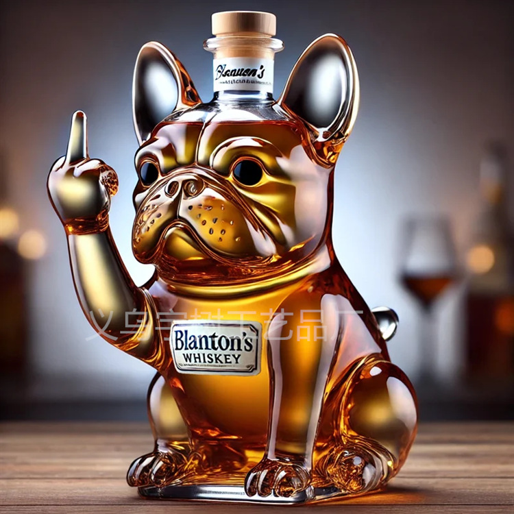 Funny French Bulldog Whiskey Bottle