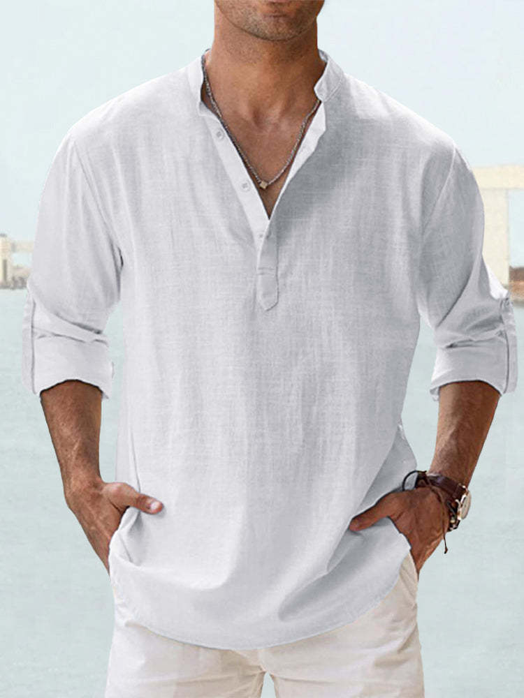🔥 Recommended to buy 3 pieces 🔥Men's  Cotton Linen Casual Long Sleeve Shirt