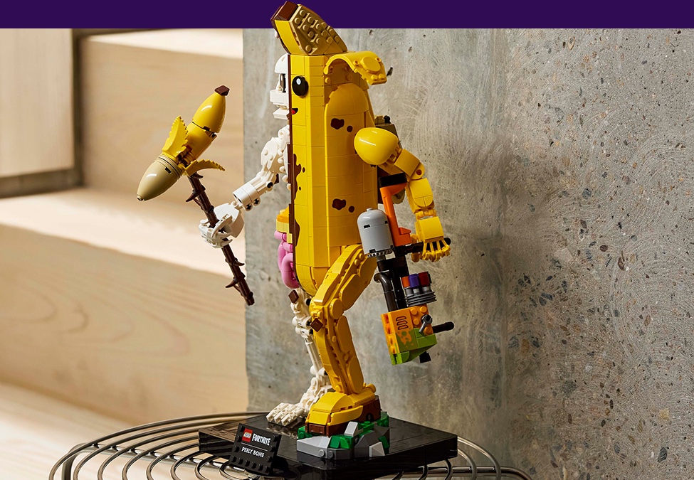 LEGO Fortnite Peely Bone figure on a shelf