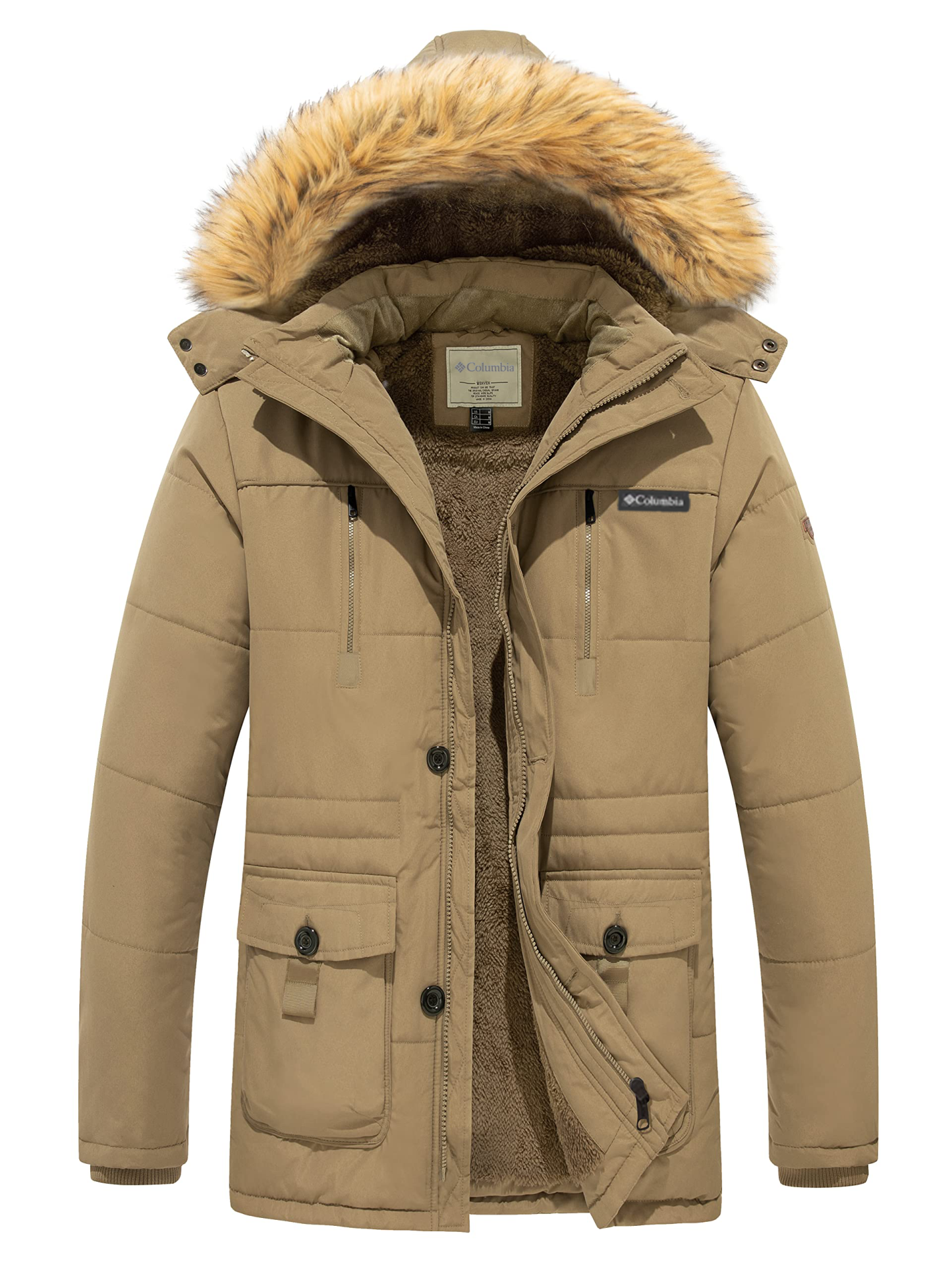 Men's Fleece Jacket Windbreaker Parka