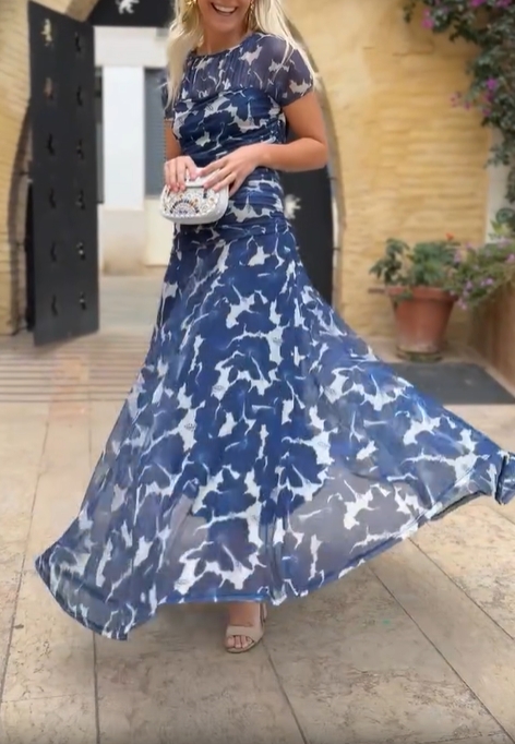 Elegant Floral Ruched Dress