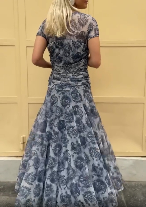 Paisley Printed Mesh Dress