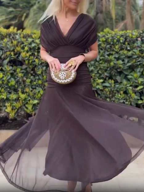 Ethereal Whisper Olive Green Dress