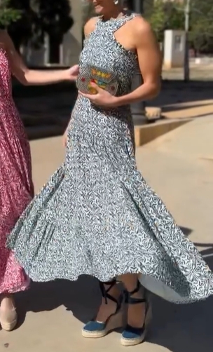 Floral Back Cross Tank Dress