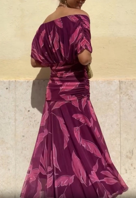 Midnight Bloom Fuchsia Dress