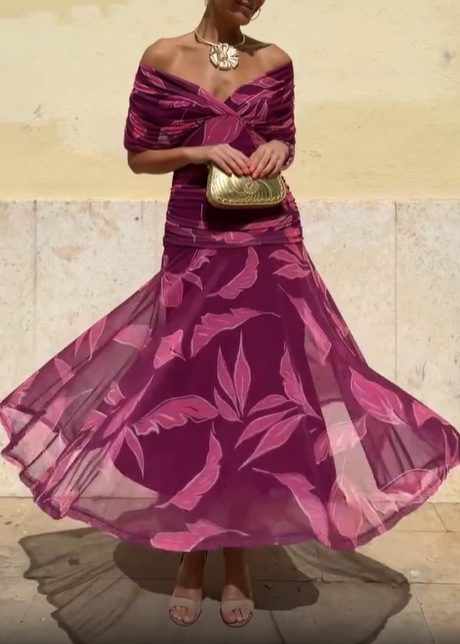 Midnight Bloom Fuchsia Dress