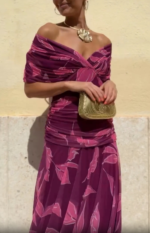 Midnight Bloom Fuchsia Dress