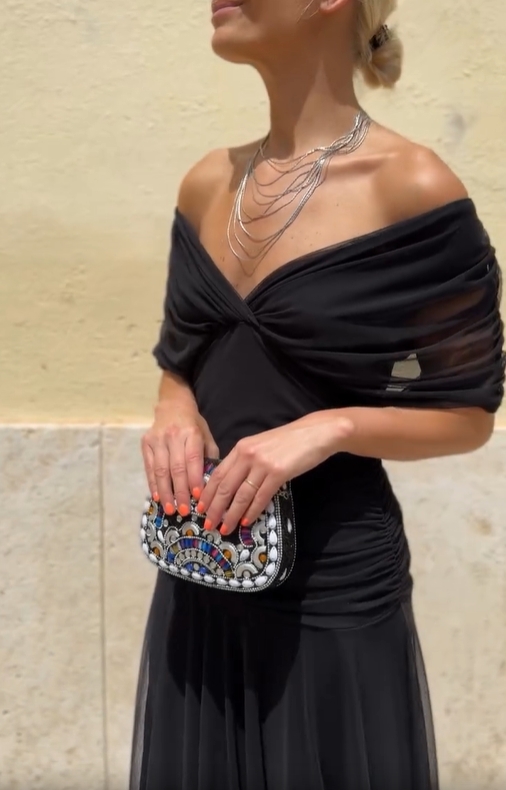 Ethereal Whisper Black Dress