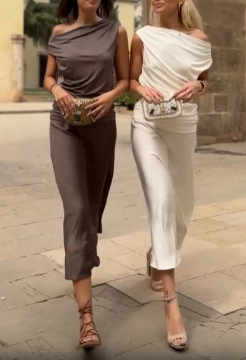 Draped One-Shoulder Dress