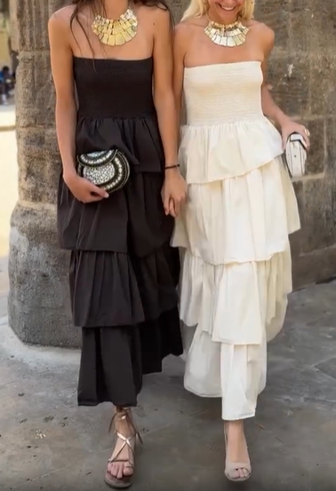 Strapless Tiered Dress