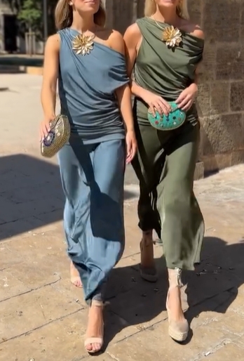 Draped One-Shoulder Dress