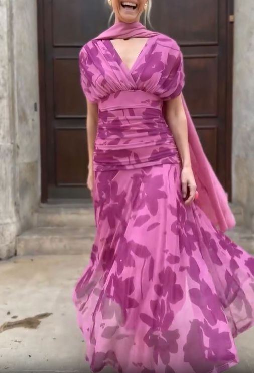 Pink Dancing Petals Mesh Dress