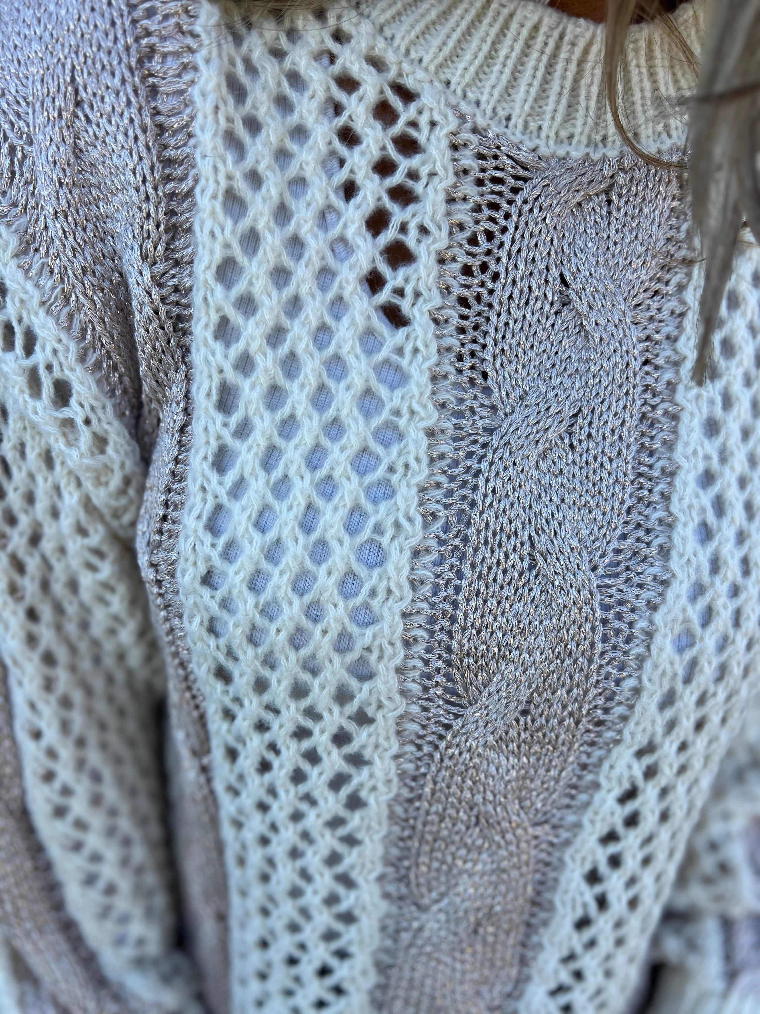 Light beige shiny sweater