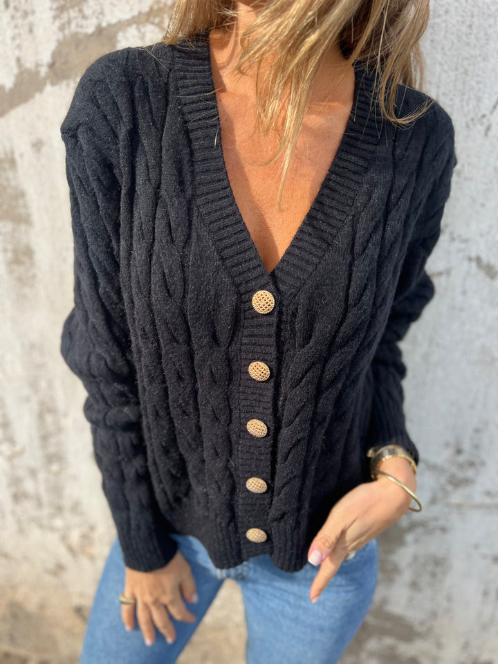 Gold button braided vest