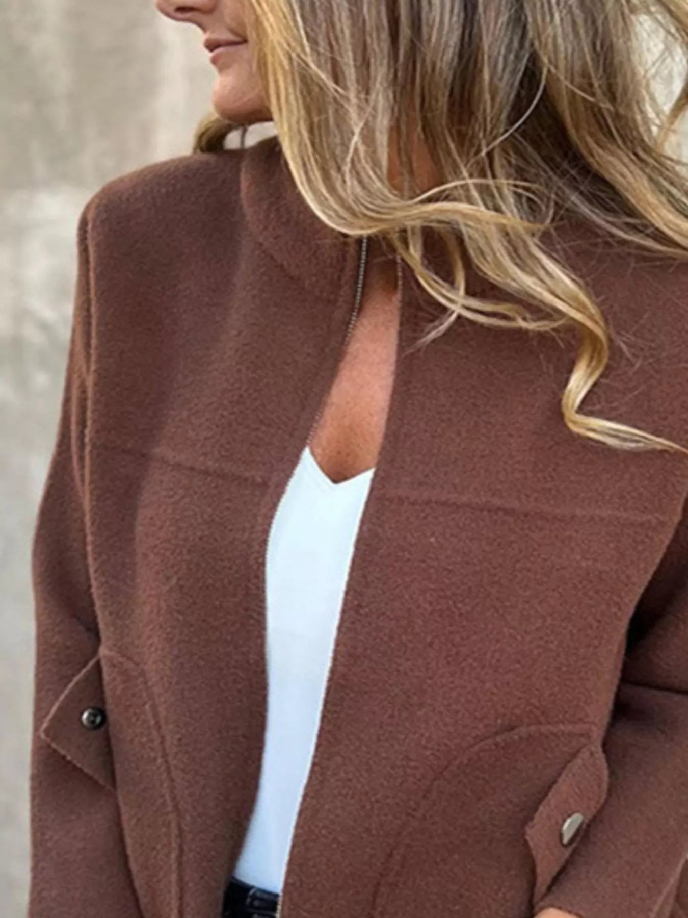 Chic Utility Jacket with Pocket Details