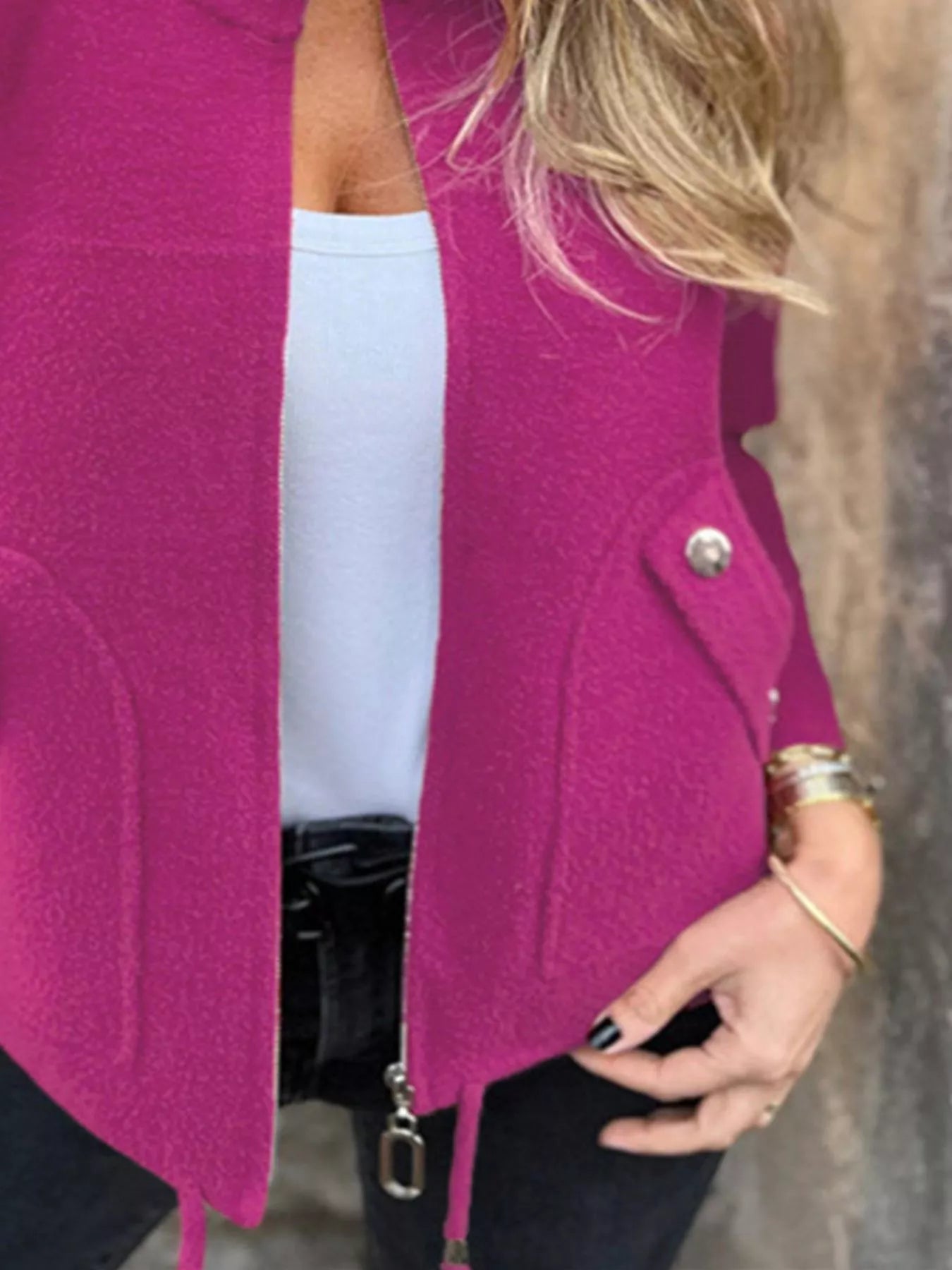 Chic Utility Jacket with Pocket Details