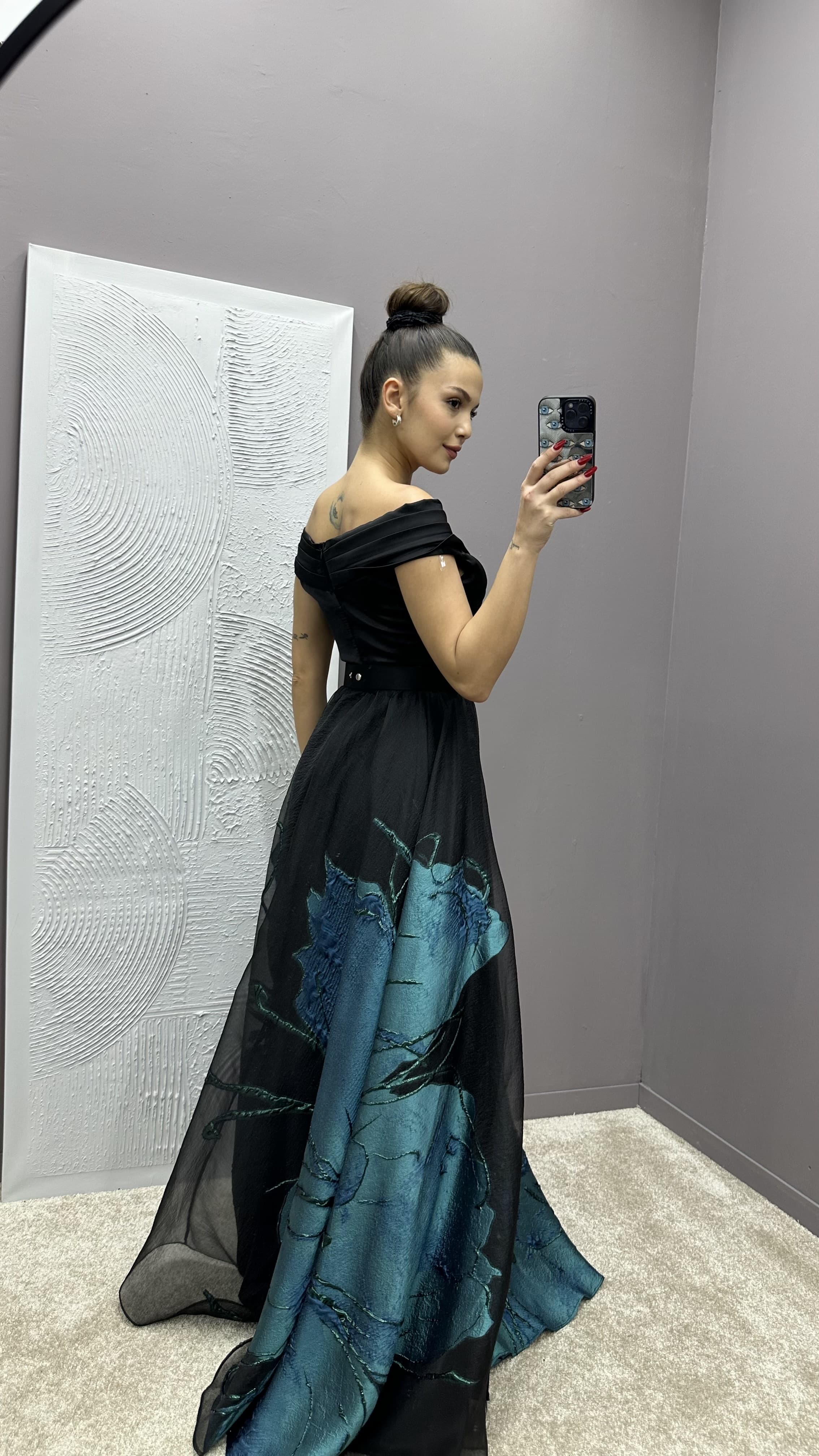 CHEST CROSS PATTERNED DESIGN DRESS