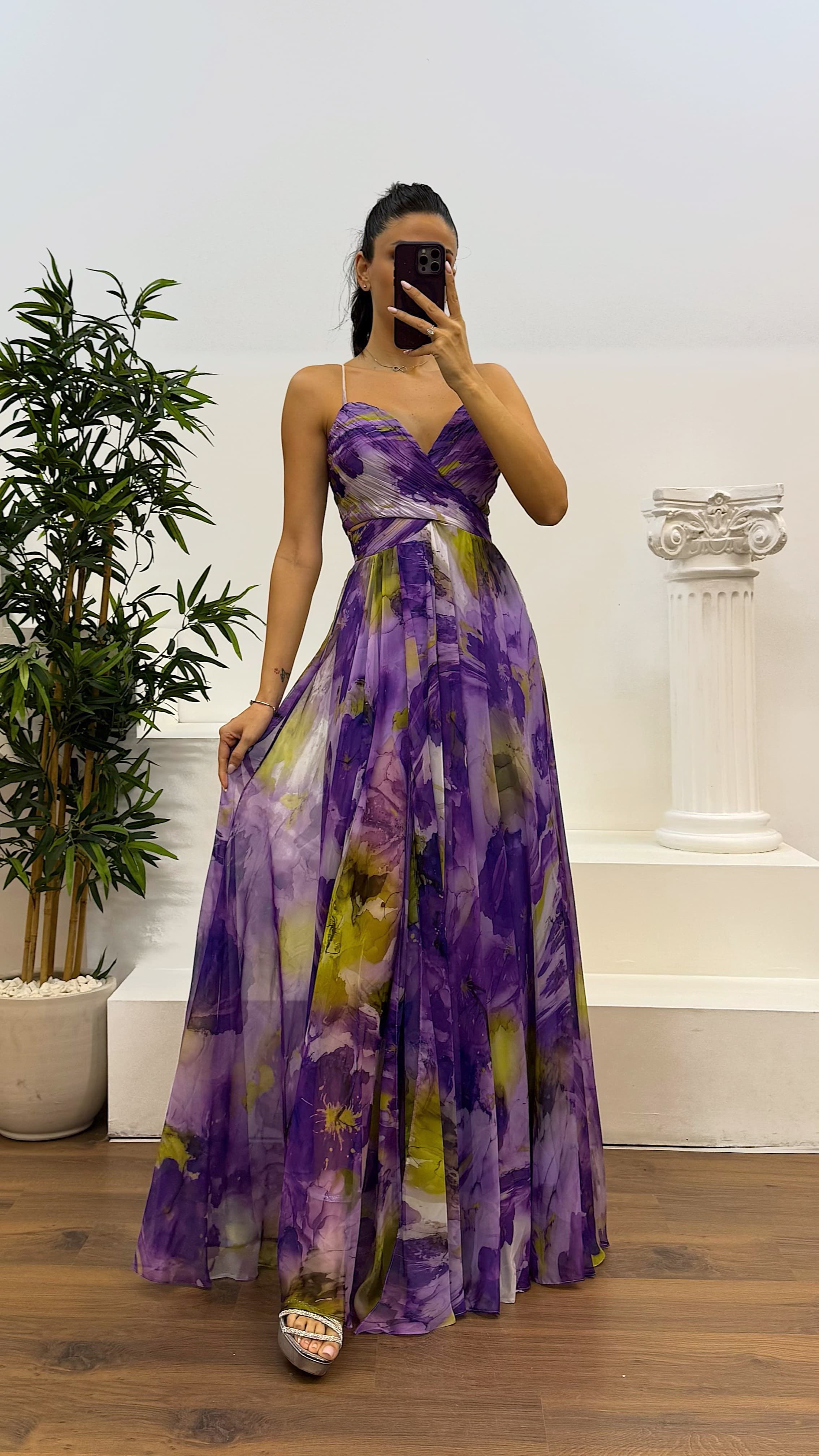 Rope Strap Transparent Detailed Evening Dress