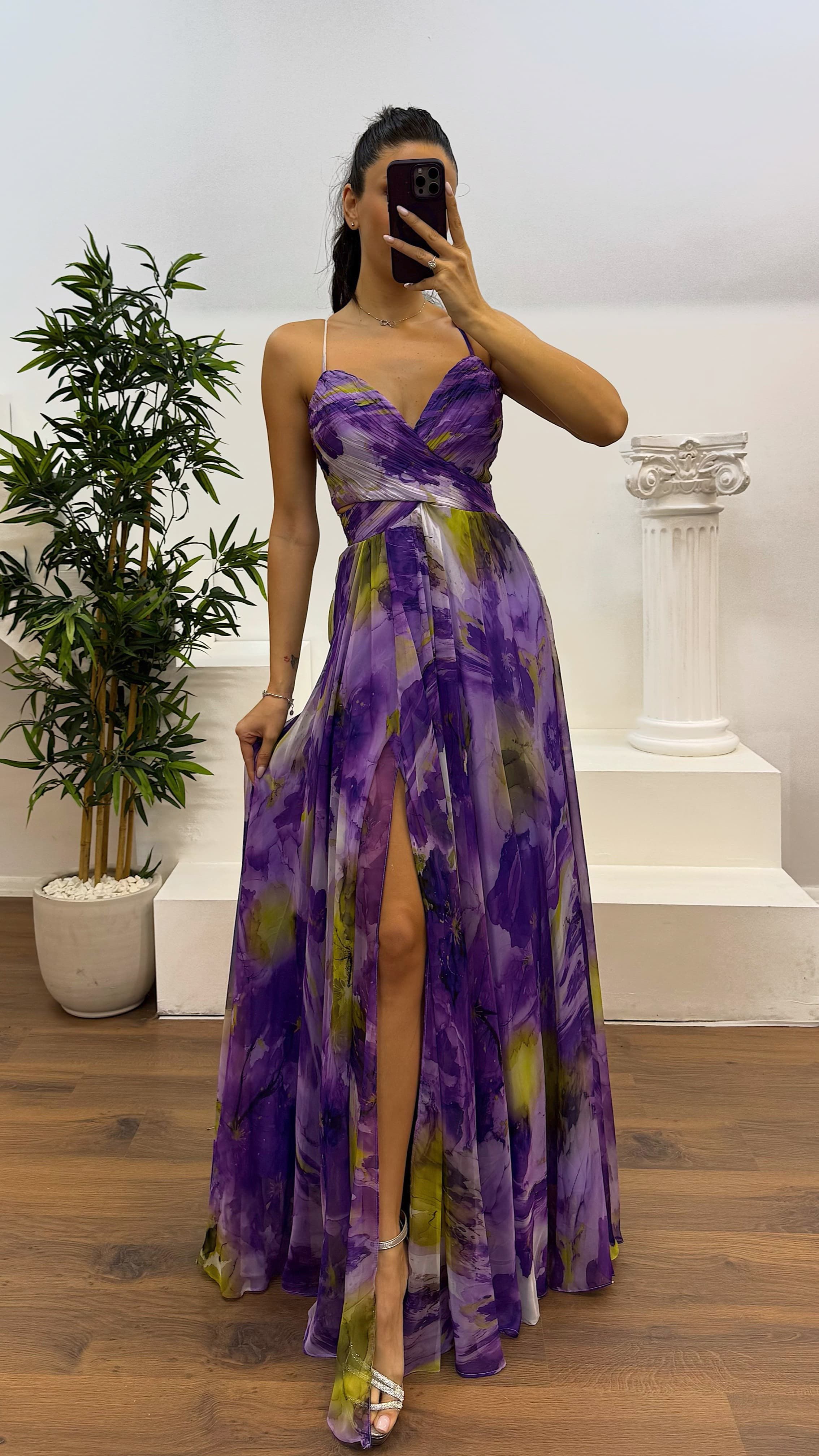 Rope Strap Transparent Detailed Evening Dress